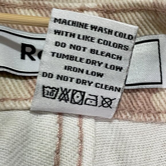 REFRAIN (NWT) Mid-rise Wide Leg Pink Camo/Outdoor Print Jeans, Ivory/Pink - 9/29 - Picture 9 of 9